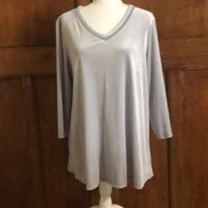 Silver large top - velour style!